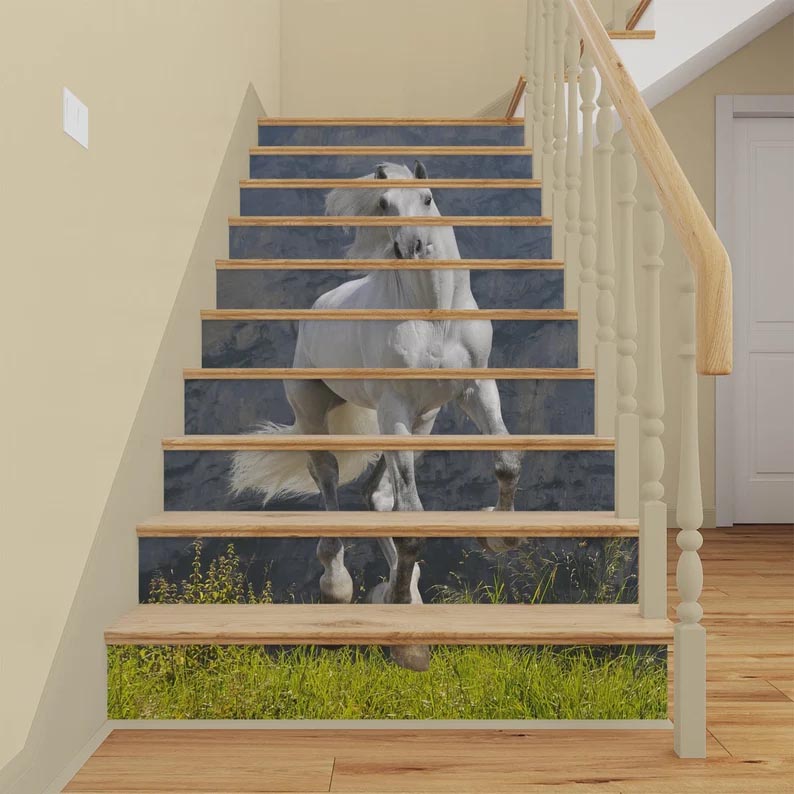 White Stallion STAIR RISER DECALS